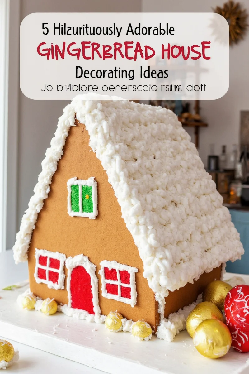 Completed gingerbread house decorated by family