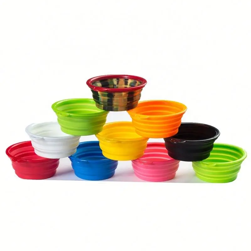 

Folding Silicone Cat Dog Bowl Pet Drinking Bowl Outdoor Travel Portable Pet Feeder, Red black