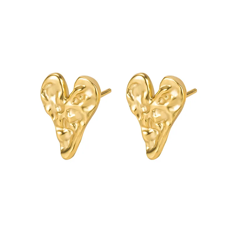 

925 sterling silver heart earrings 18K gold plated jewelry heart stud earrings women, Gold/silver/ oem