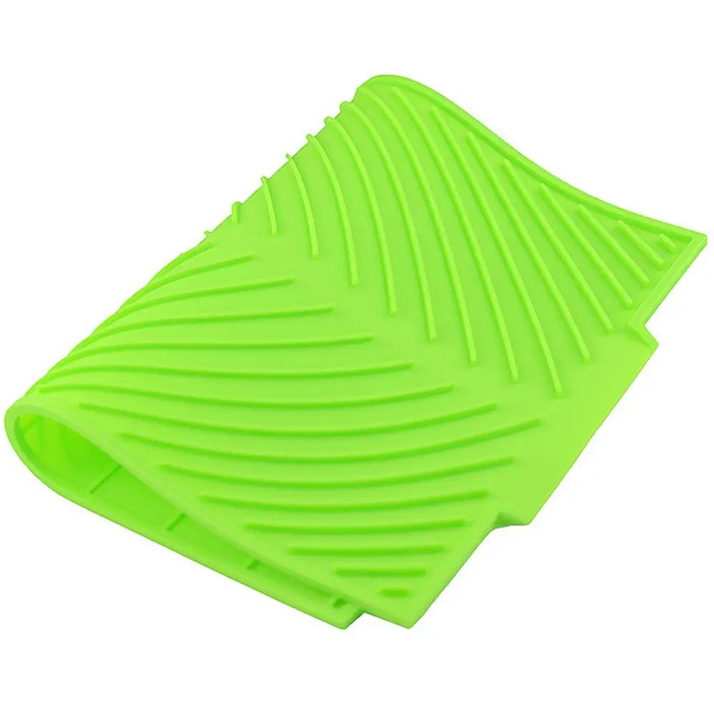 

Silicone Dish Drying Mat-extra High Ridges Counter Top Mat-non Slip Gray Countertop Protection Trivet