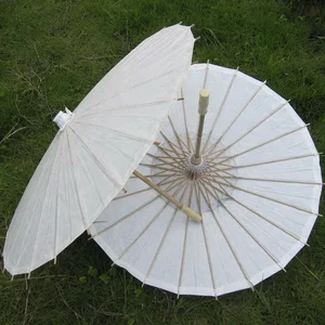 Image of 84cm Plain White Chinese Wedding Paper Umbrella Paper Parasols