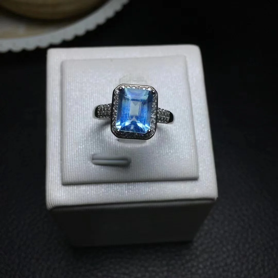 

Hot selling Promotion Exquisite Gift Natural Crystal Aquamarine Moonstone Labradorite with tourmaline bead rings