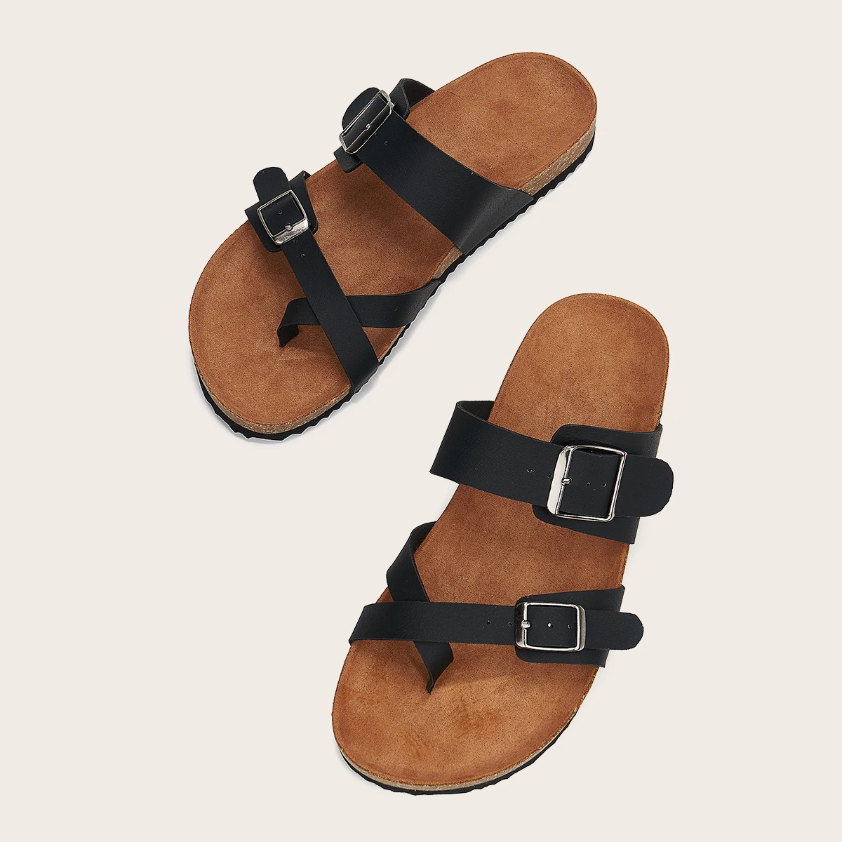 

Women's Summer Beach Sandal Fashion Plain Slide black flat brown simple good looking flexible Sandal women Pu Sandals Slippers, White, black,gold