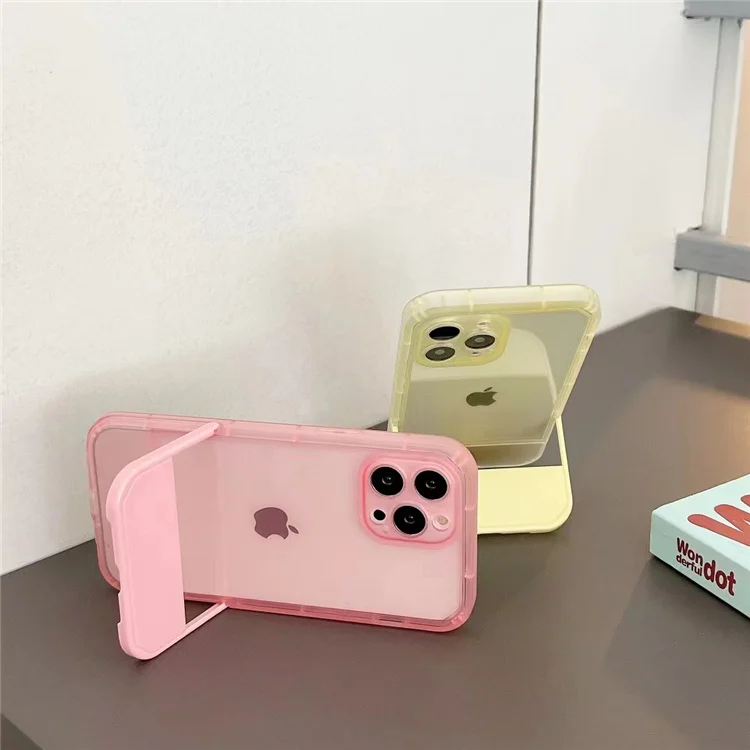 

For iPhone 13 case street fashion small stool modeling Invisible Bracket Design Soft TPU kickstand Phone cases For iphone 11 pro