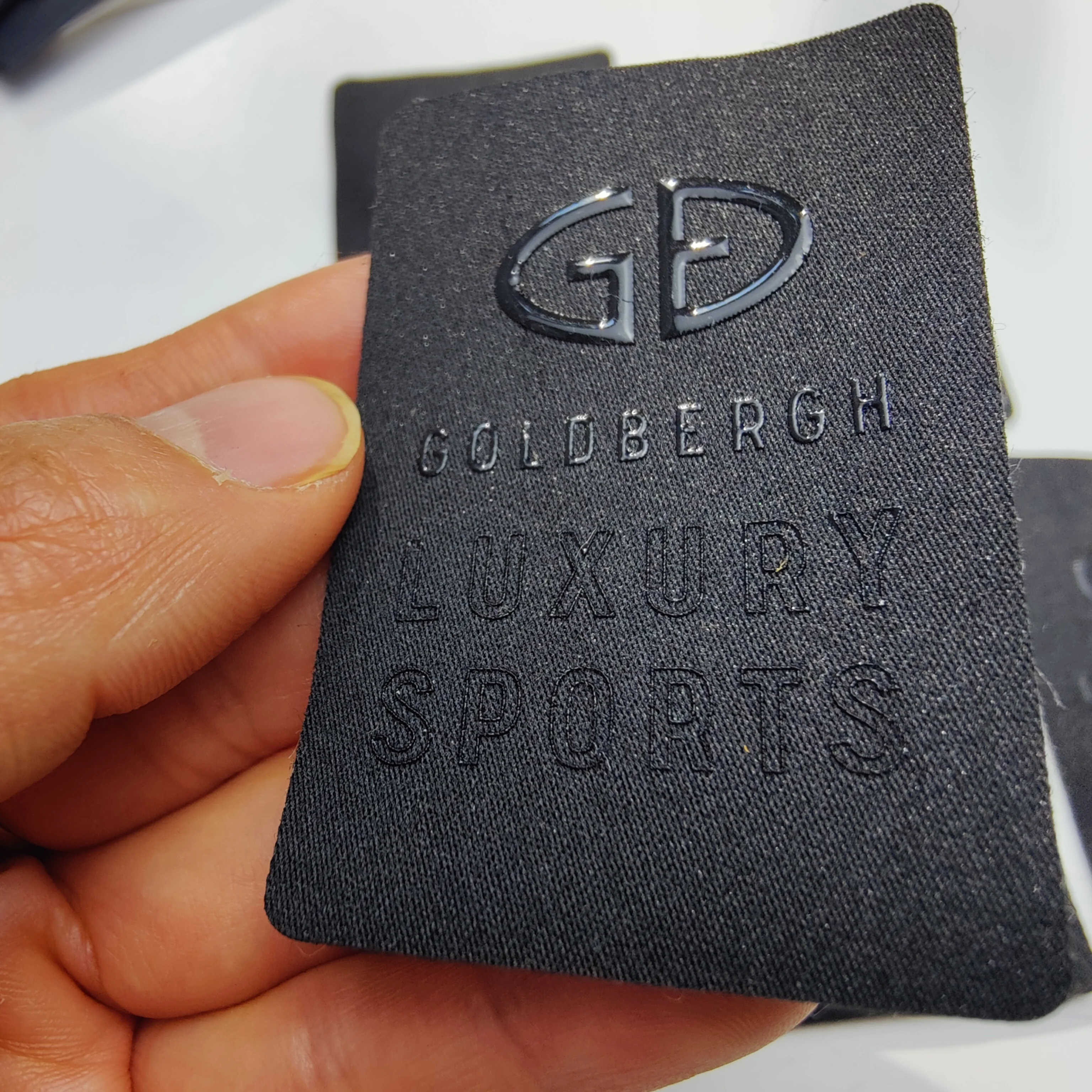Custom 3D Raised Effect Brand logo 3D Rubber Silicone Label Clothing Embossed Label