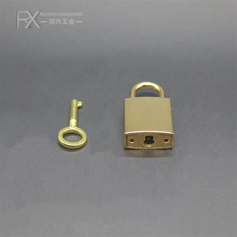 

Custom zinc alloy high end metal decorative padlock with key real bag lock closure accessories for handbag luggage box hardware