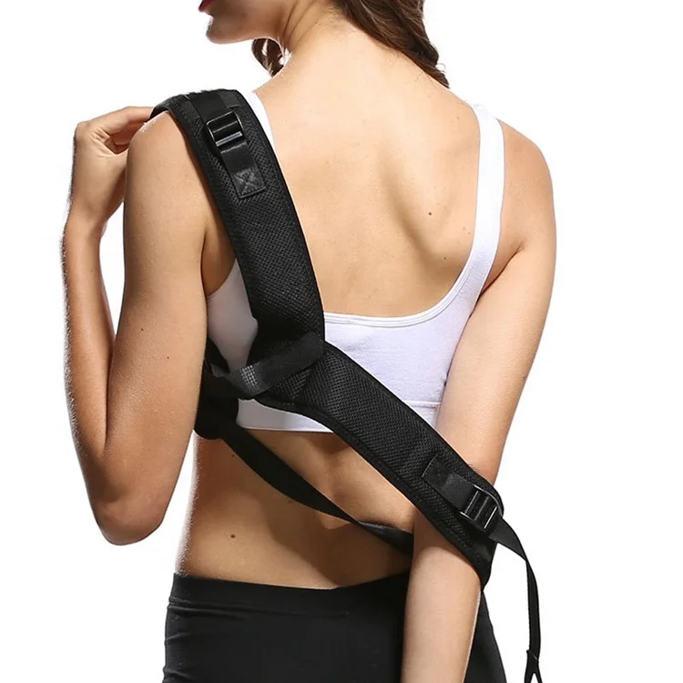 

Unisex elastic Back Support Breathable Sports Shoulder Brace clavicle support Elastic posture corrector, Black back support belt