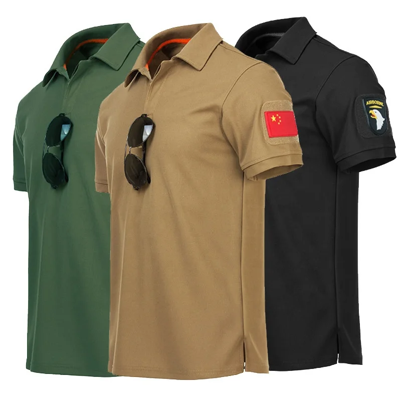 

Men's Military Short Sleeve Blank T Shirt Cargo Tactical Pullover Outdoor T-Shirt Army Combat Custom Polo Shirt