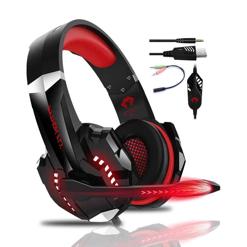 

Free Shipping PS5 USB Computer G9000 Pro Gaming Headphones PS4 With Light Microphone For Mobile Xbox PC