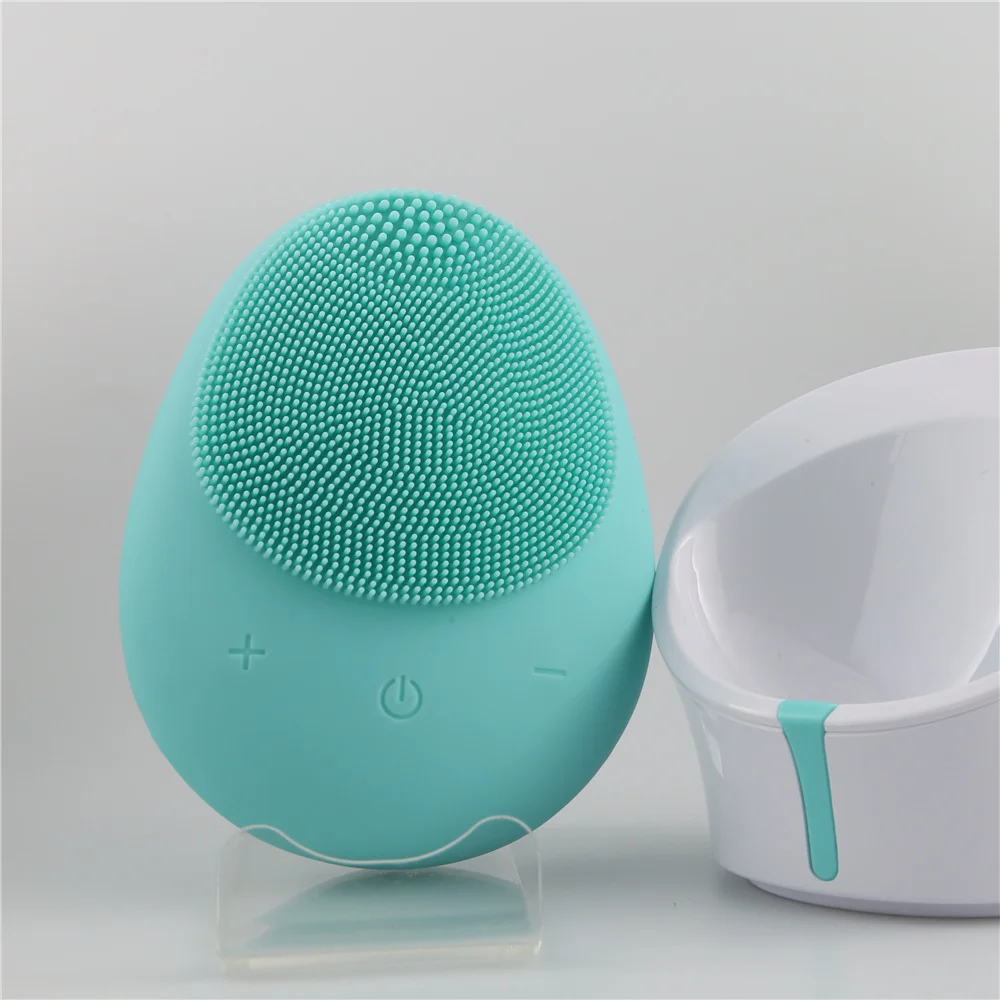 

OEM Electric Exfoliating Skin Cleasing Cleaner Sonic Massage Silicone Facial With Box Spin Cleansing Brush