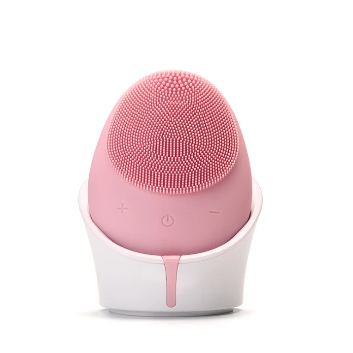 

Innovating Product Wireless Electric Automatic Sonic Silicone Facial Cleansing Brush, Pink/ blue/ red/green