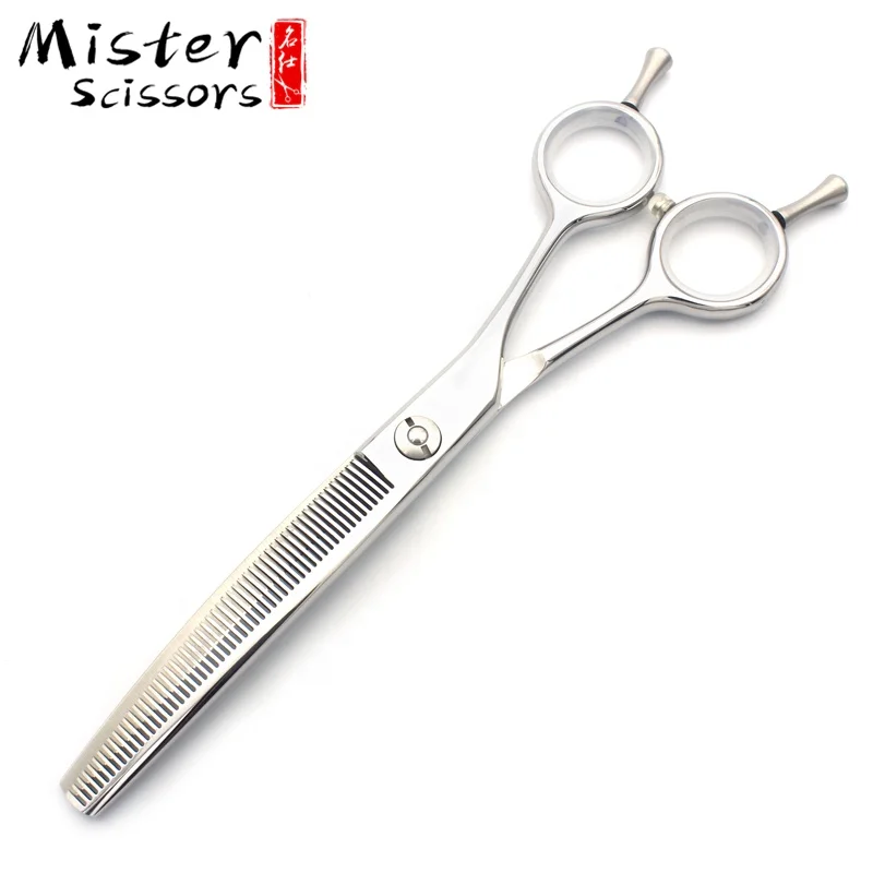 

Professional High Quality Pet Grooming Curved Thinning Scissors 7.0 inch 440C Stainless Steel, Mirror silver