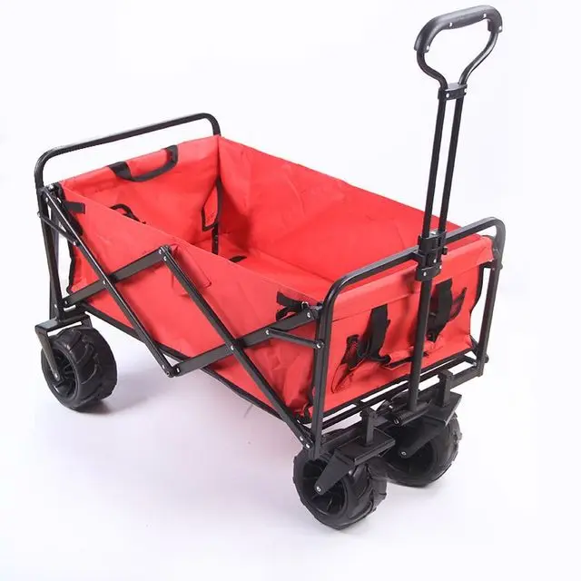 

outdoor Foldable Wagon With Rubber Wheel Folding beach Cart, Customized