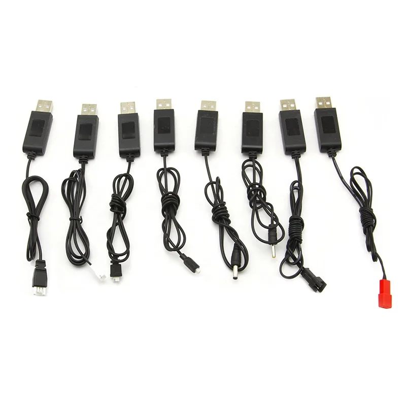 

3.7V Battery USB Charger 500mA SM JST 2P Losi MX2.0 3.5 2.5 1.25 PH2.0 XH2.54 For RC Helicopter Quadcopter Car Spare Parts