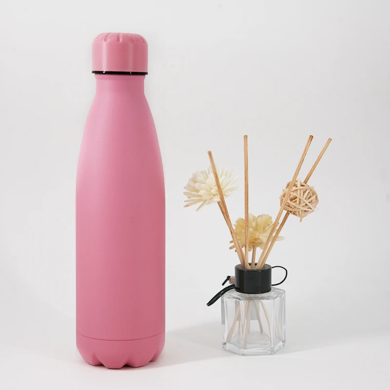 

500ml Cola shaped insulated double wall water bottle, Silver , red, green, black etc