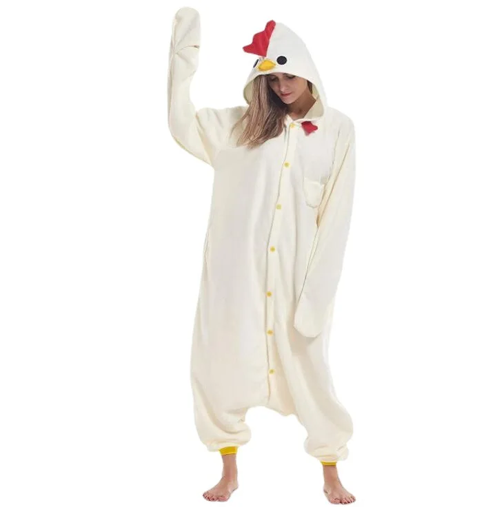 

Christmas Adult Polar Fleece One Piece animal Onesie Chicken Jumpsuit Pajamas Christmas Onesie Pajamas