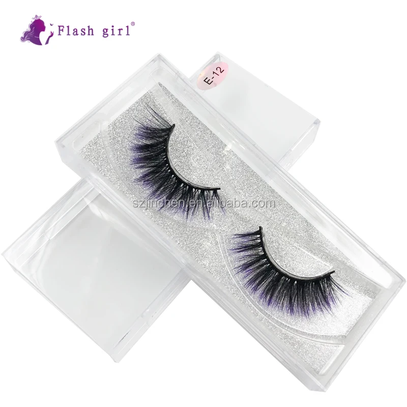 

Wholesale newest E12 19 Styles 1 pairs colorful beautiful and luxury 3D Mink Eyelash custom Private Label, Black color