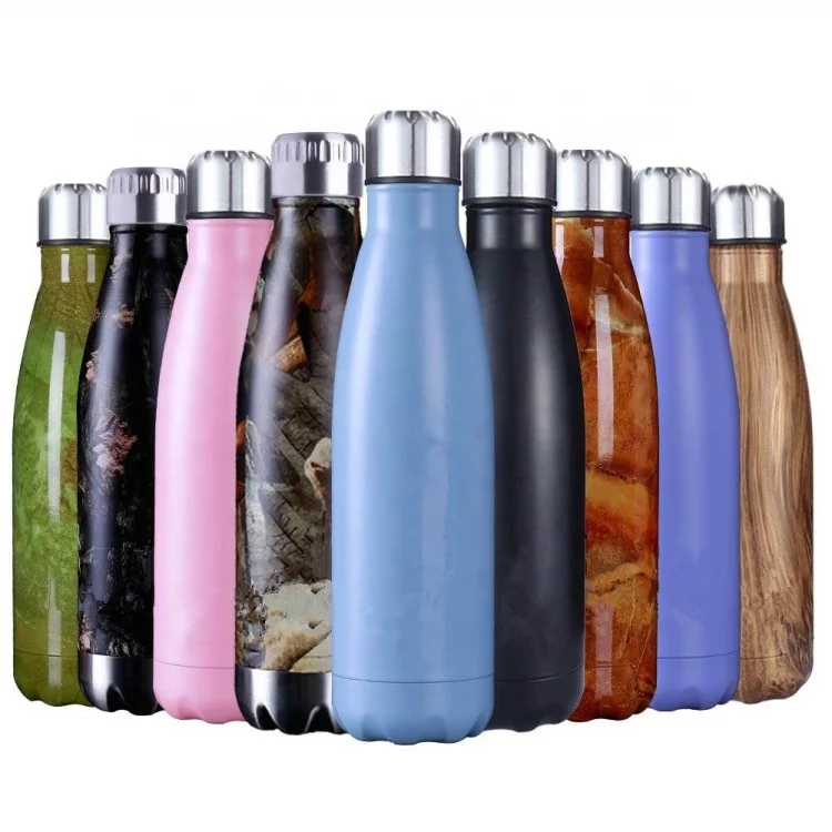 

Eco friendly double wall copper stainless steel vacuum insulated thermo cola shape drinking water bottles with custom logo