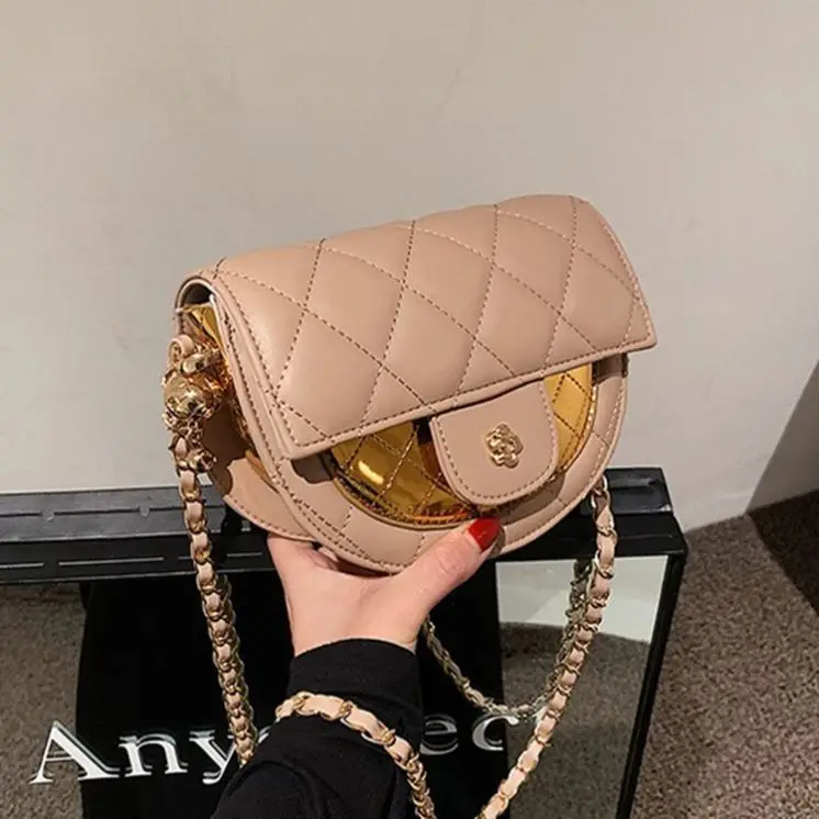 

2021 new autumn ins crossbody bag rhomboid embroidery thread chain small shoulder square bag, Colors