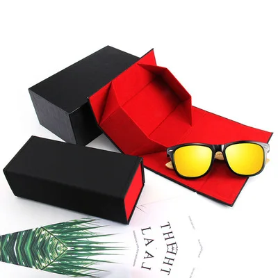 

Hot selling sunglass box package case custom shades cases sunglasses collapsible box foldable box packaging, Red;black