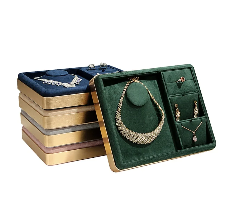 

Metal necklace set tray luxury jewelry display props storage jewelry display rack pallet