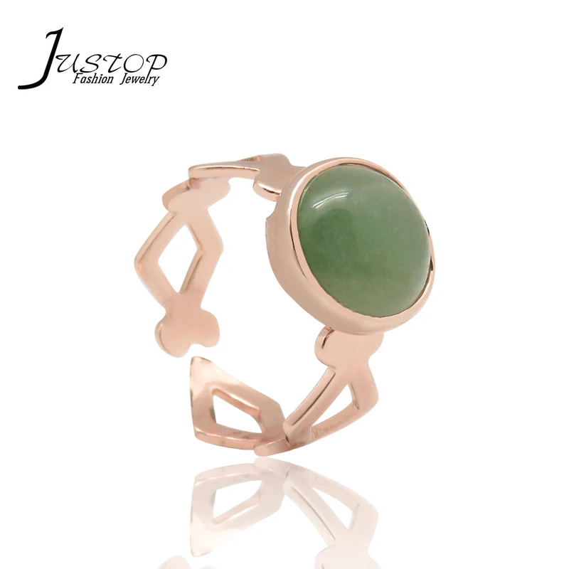 

Fashion jewelry finger rings green natural stone rings