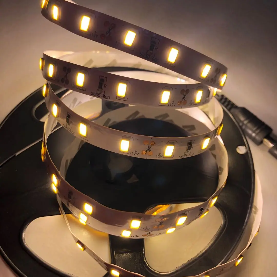 led strip light 5630 5730 no waterproof 12v flexible tape 5m 300led cold white warm white 3000k 6500k 8000k red green blue lamp