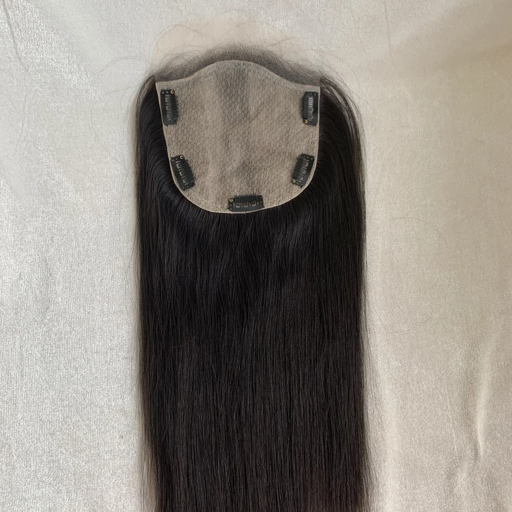 

wholesale factory price raw virgin cuticle hair European toppers human hair silk base toppers with lace women topper