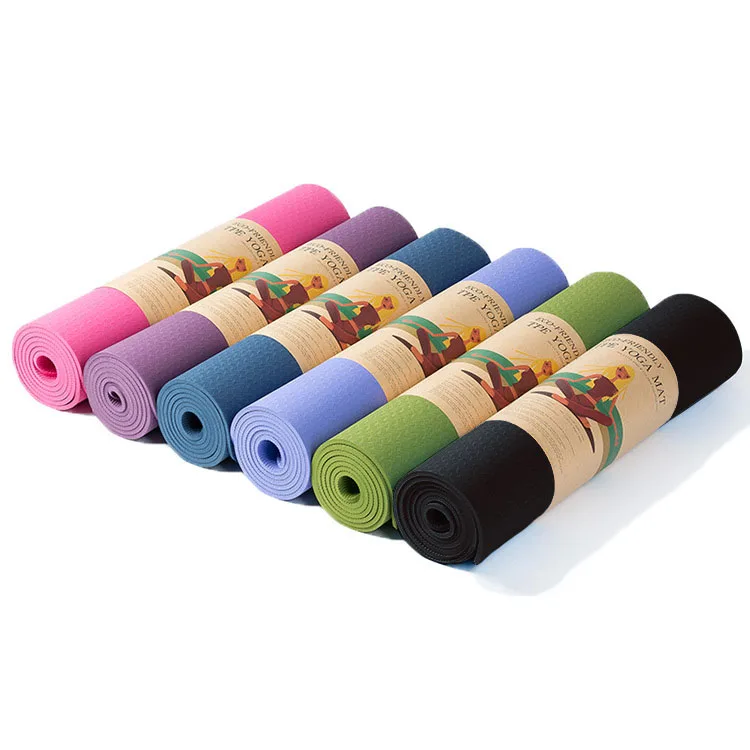 

Rts 6mm Two-color Custom Logo Sports and Entertainment TPE Yoga Mat MonochromeEco Friendly Yoga Mat