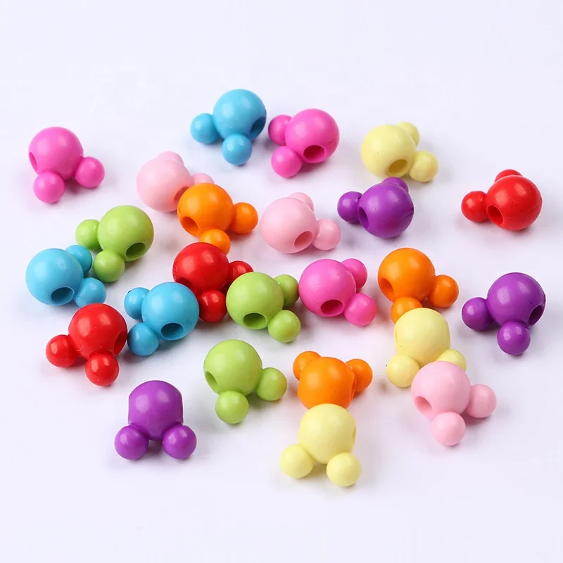 

Wholesale 500g /Bag 11*16mm Mouse Head shape Acrylic Beads Solid Color For DIY bracelet necklace Jewelry girl hair accessories, Mixed color