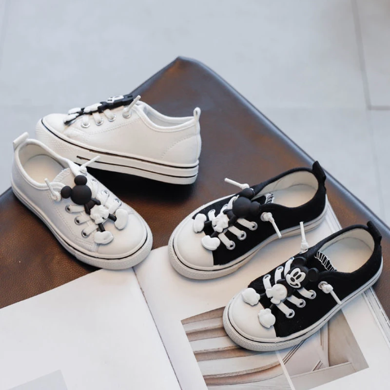 

Children's Canvas Shoes 2021 Spring New Boys' Cartoon White Shoes Girls' Foreign Style Versatile Casual Board Shoes