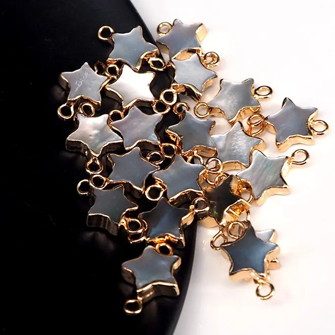 

2020 Wholesale real natural gemstones crystal pendant gold plated star design DIY gift making