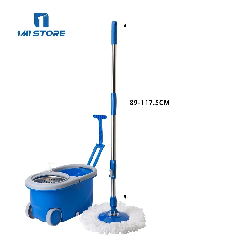 

Household Portable 360 Rotating Mop and Bucket With Wheels, Blue