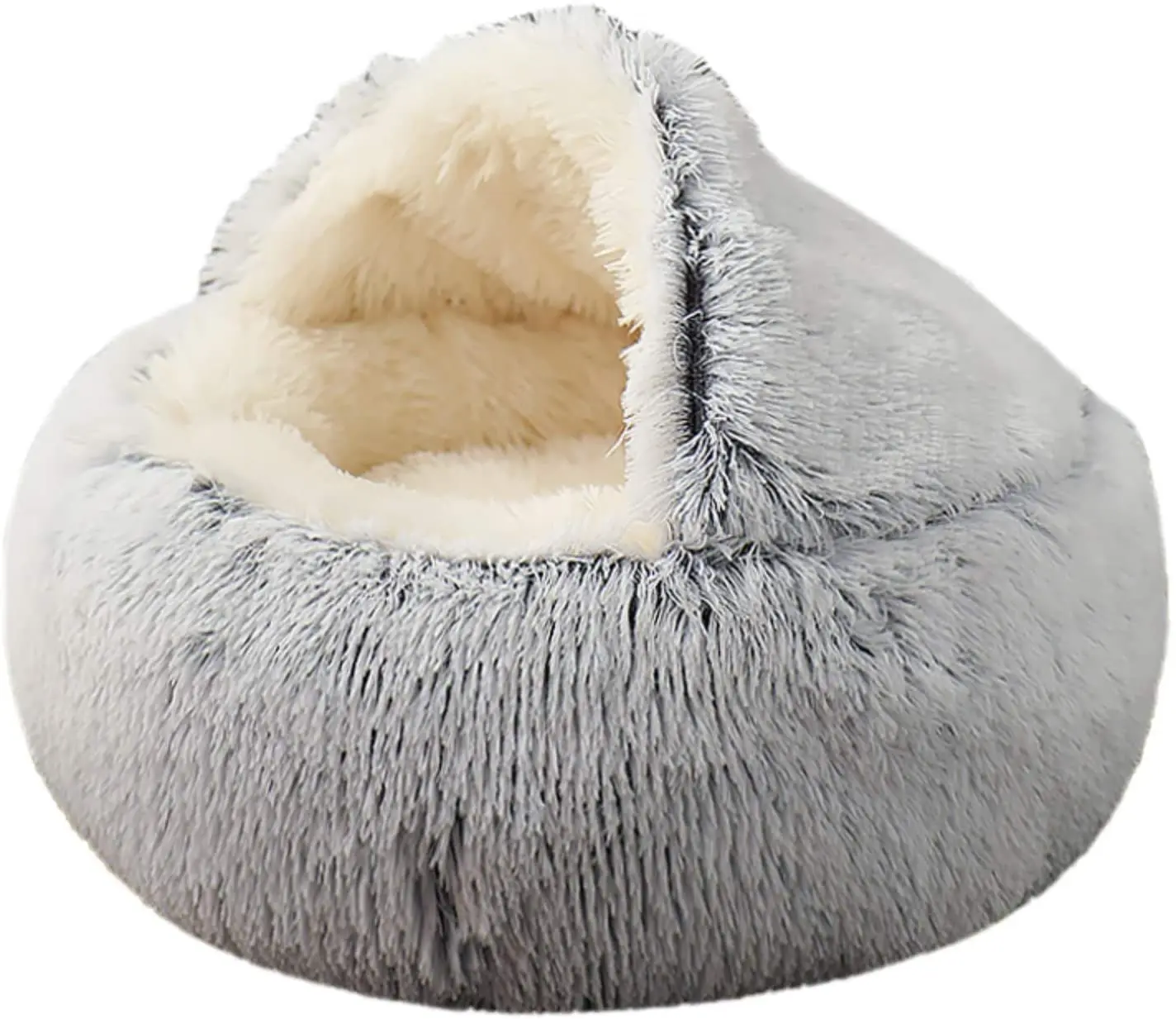

New plush dog bed kennel warm round half-pack shell cat cave for deep sleep plush cat bed