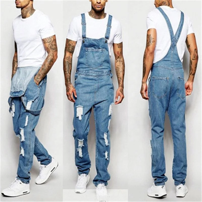 

Voogue 2020 Men's Autumn Spring Clothing Casual Fashion High Waist men's Pocket Overalls Solid Color suspenders, Customized color