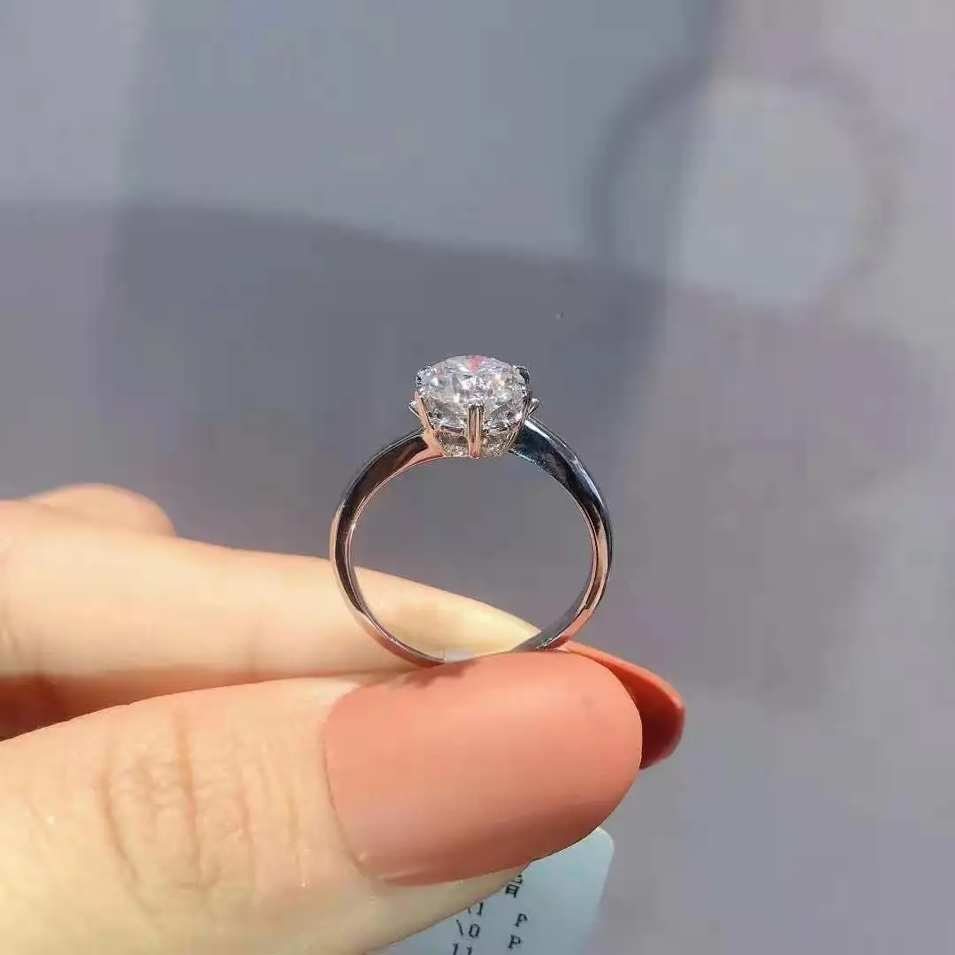 

New Arrival High Quality Wholesale 925 Sterling Silver Jewelry 925 Sterling Silver Ring with 1 ct Moissanite for women