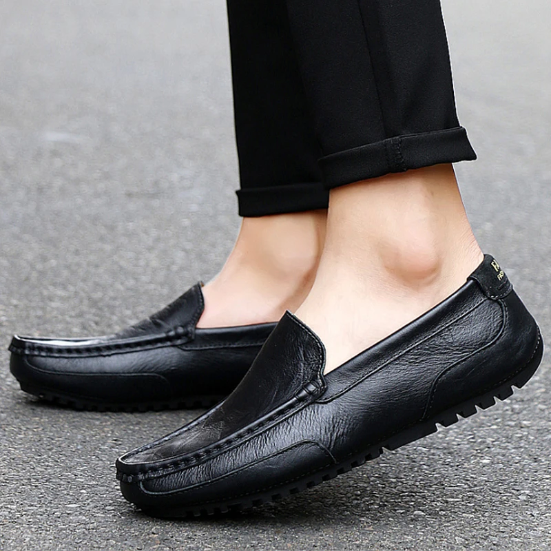 

Factory Wholesale Professional Blue Black classic luxury branded top quality italian pure leather mens driving shoes