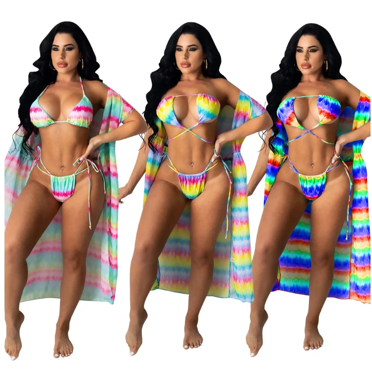 

CM2117 Fashion Women Beachwear Sexy Swimsuits High Quality 3 Piece Bikini Set Swimwear 2021