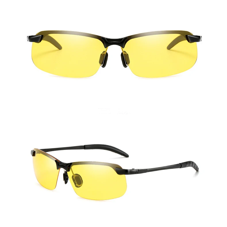 

2021 New fashion trend Polarized Sun glasses Mens Yellow Night Vision Sunglasses Outdoor Riding photochromic Sports Sunglasses