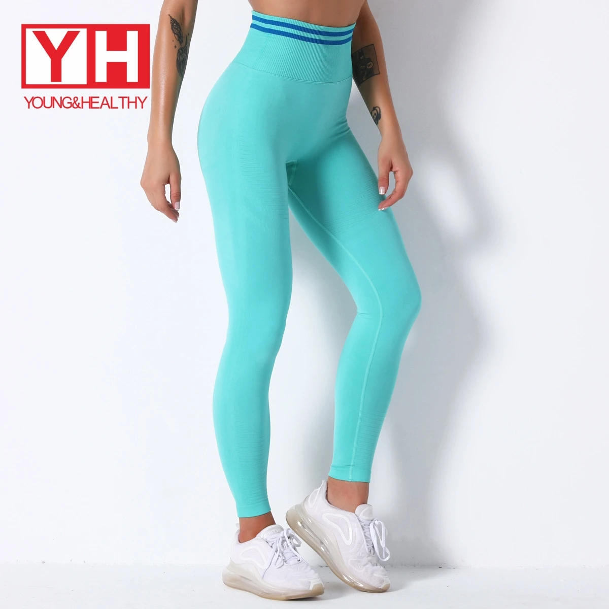 

New Design Slim Fit Slimming Hot Plus Size Shite Label Yoga Pants