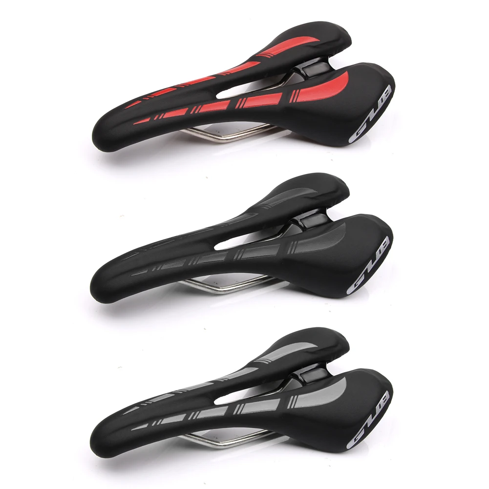 

GUB new MTB ergonomic hollow design ultra-light nylon material bicycle accessories mountain bike saddle road car cushion, Black