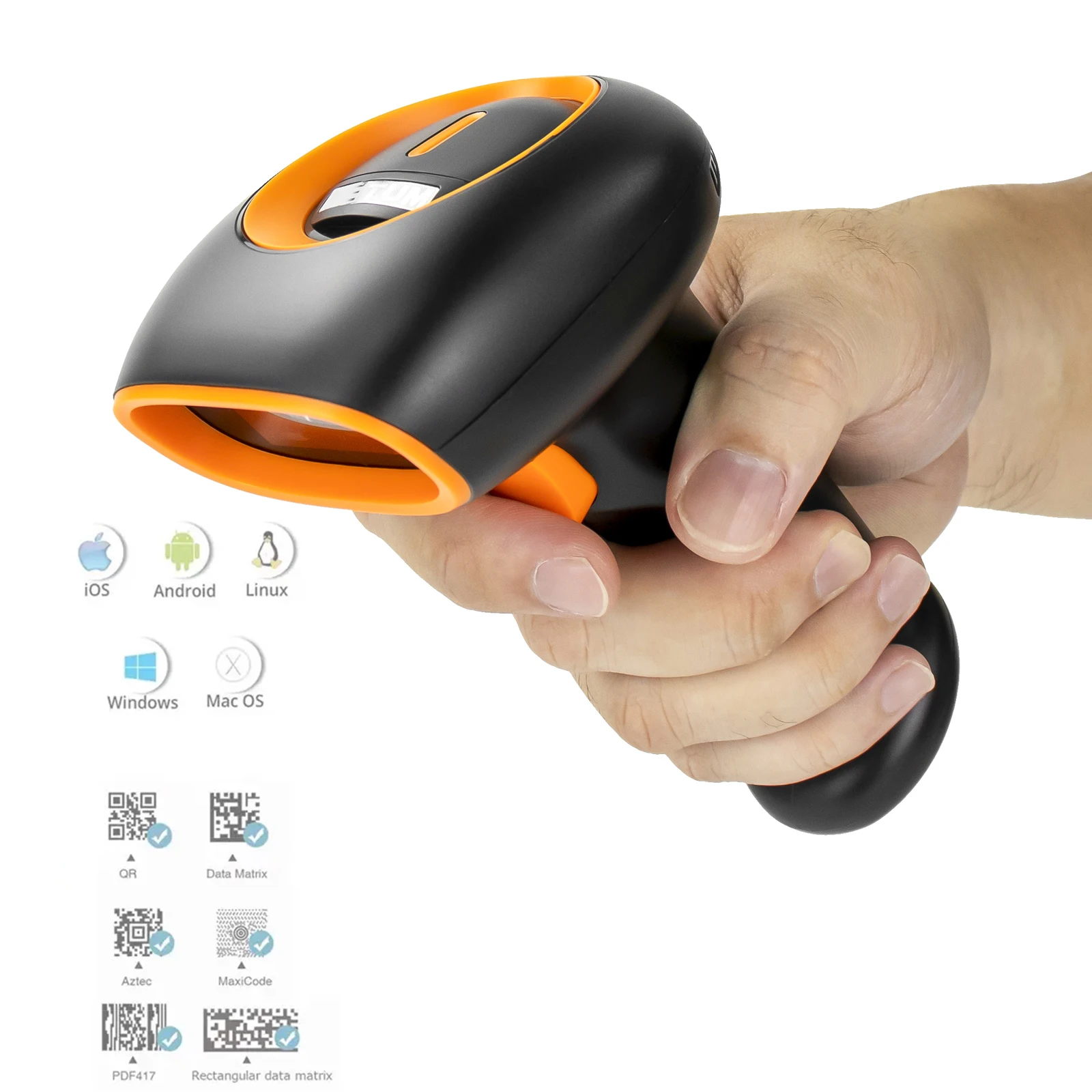 

Netum Portable Wireless Barcode Scanner 2D Qr Code Reader Handheld Barcode Scanner For Inventory Supermarket