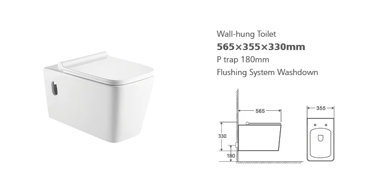 Wholesale cheap price sanitary ware european p trap white ceramic wc washdown wall mounted wall hung toilet manufacture