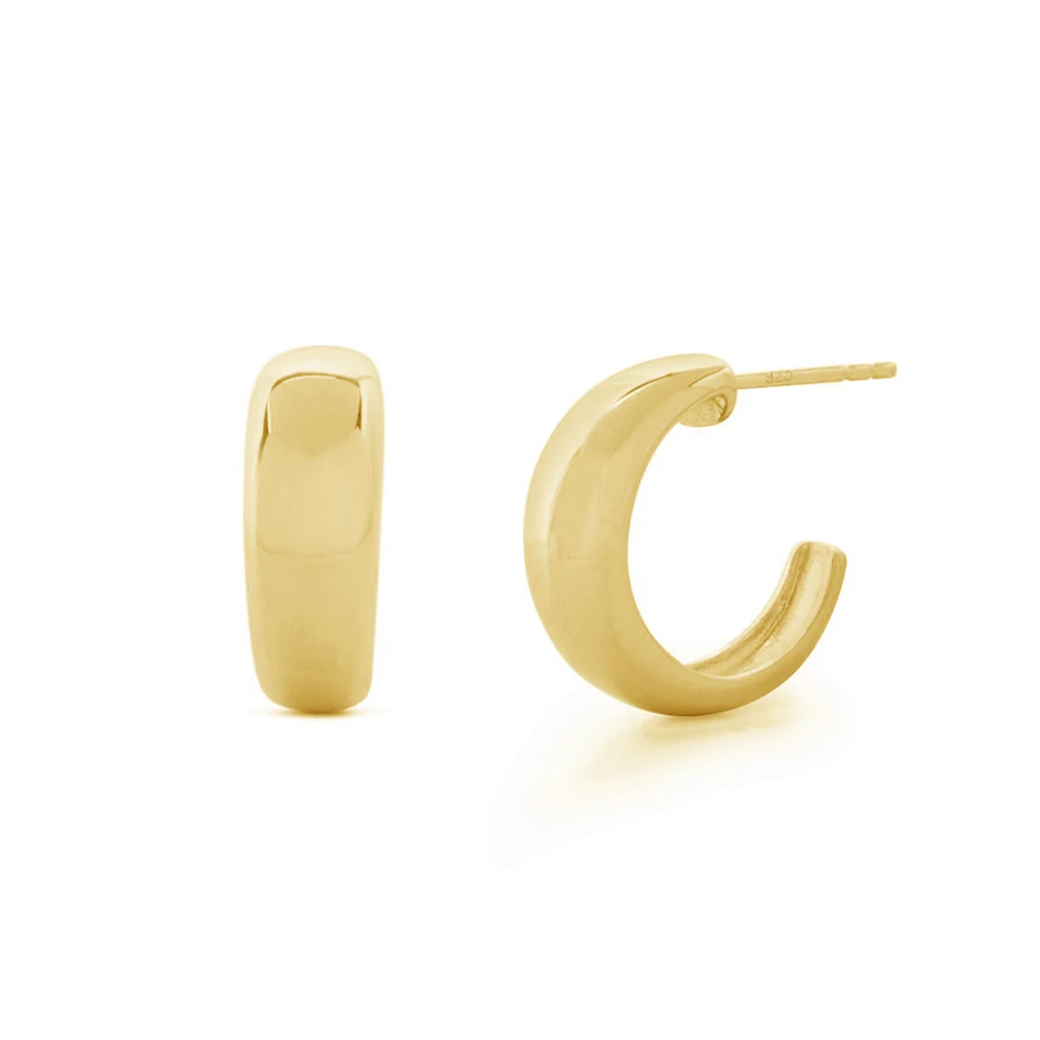 

fine jewelry wholesaler 925 sterling silver minimalist 14k gold vermeil luxury jewelry classic dome hoop earrings
