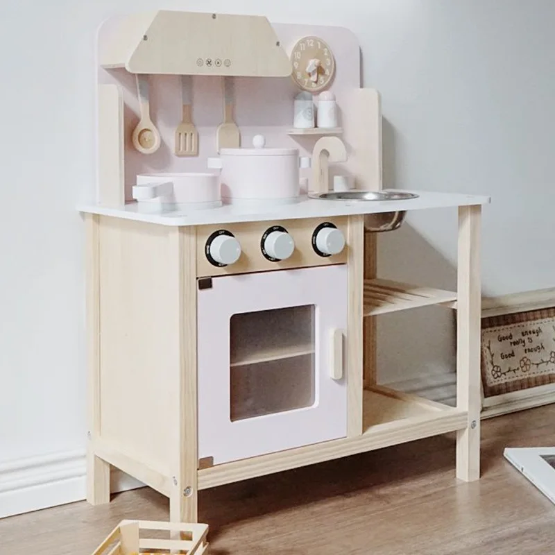 

Hot Selling Wooden Cooking Play Kitchen Toys Set for Kids