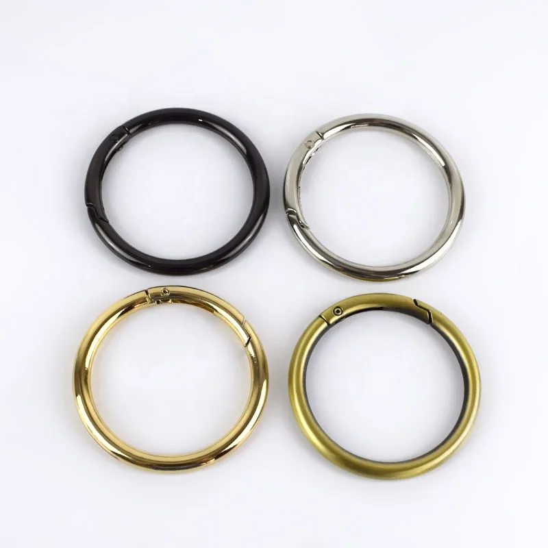 

MeeTee BF244 Bags Accessories 50mm Spring Alloy Keychain Buckles Snap O Ring, Colorful