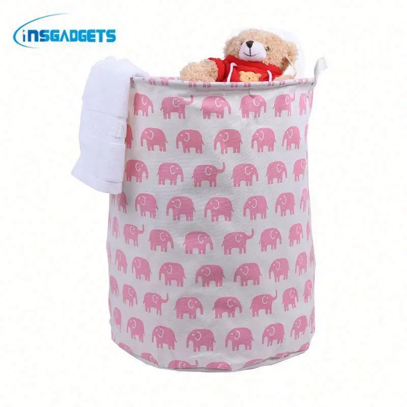 

foldable laundry bag ,NAYag baby toy clothes canvas custom collapsible laundry basket, Red dot/coffee dot/ pink elephant