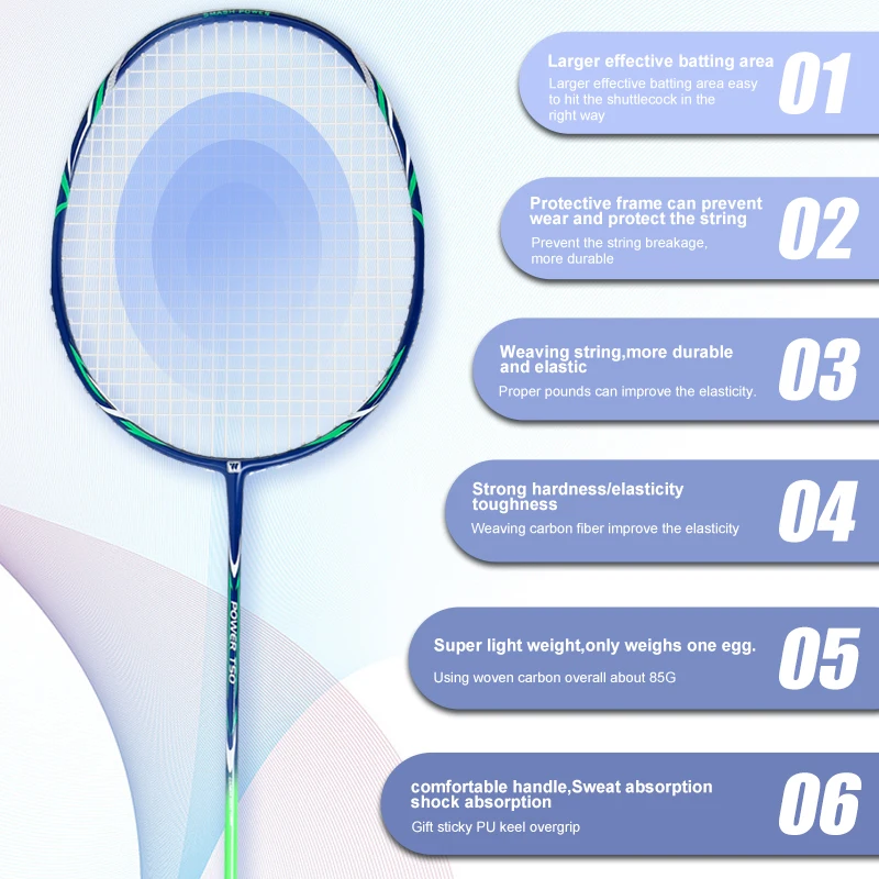 

Factory supply wholesale custom racquet carbon fiber badminton racket