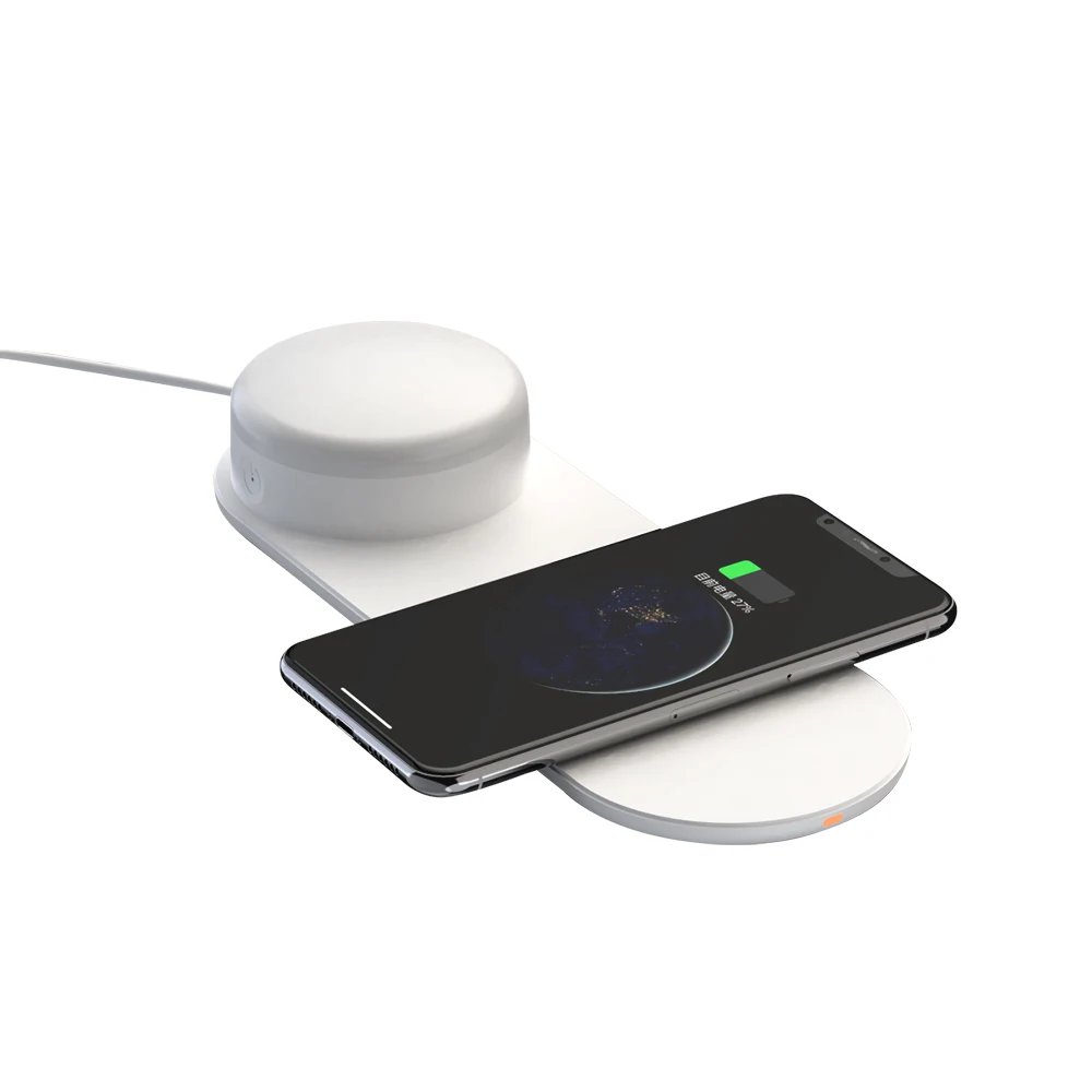 

New Arrival Wireless Charger with Night Light QI Charging Pad for Cell Phone, White