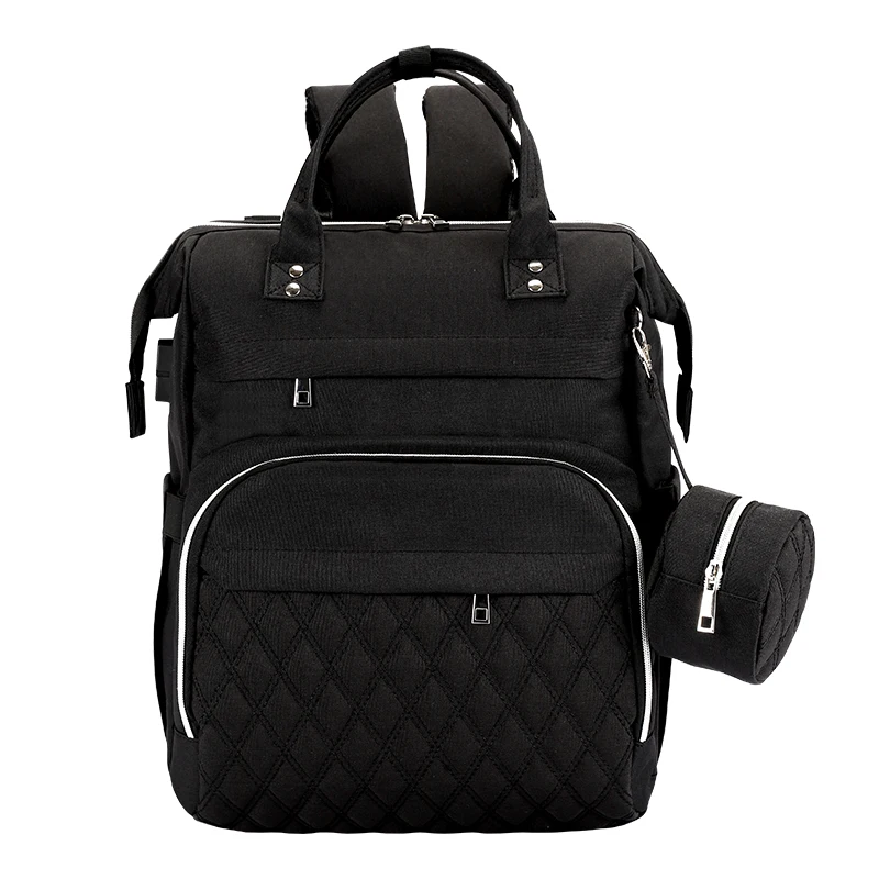 

One drop shipping large capacity unisex baby bags multifunction waterproof diaper bags, Black,gray